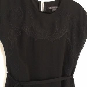 Armani exchange black embroidered dress